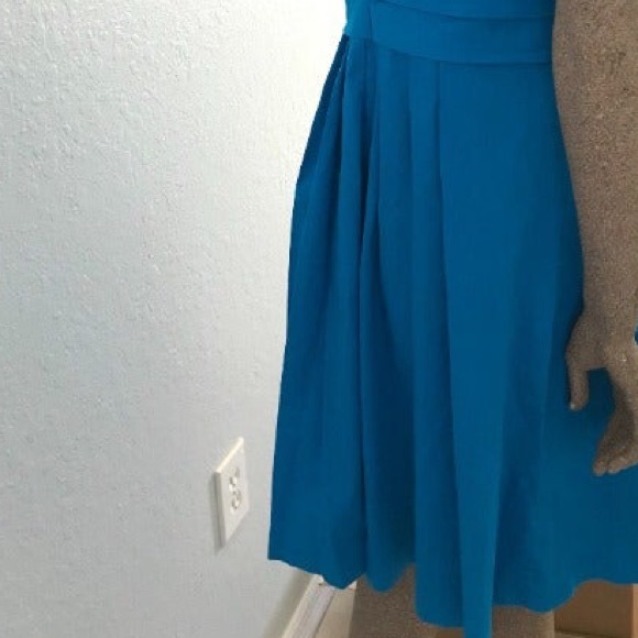 CALVIN KLEIN 💙 Turquoise fit and flare dress size 4 Perfect Condition! - Picture 4 of 5